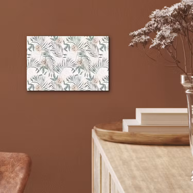Bohemian - Bladeren - Bloemen - Tropisch aluminium wit klein -sfeer4