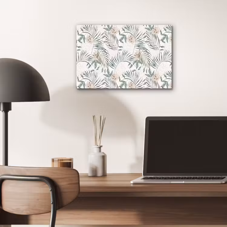Bohemian - Bladeren - Bloemen - Tropisch aluminium wit klein -sfeer5