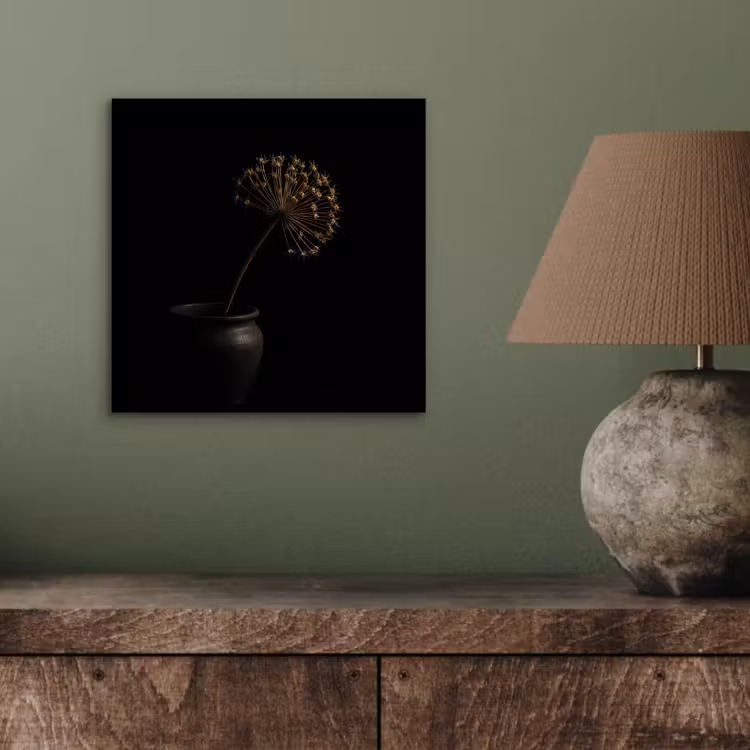 Bol - Gedroogd - Vaas - Zwart aluminium wit klein -sfeer2