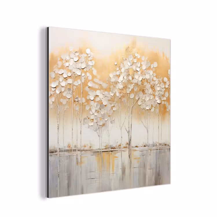 Bomen - Kunst - Acryl - Natuur aluminium wit klein -3d