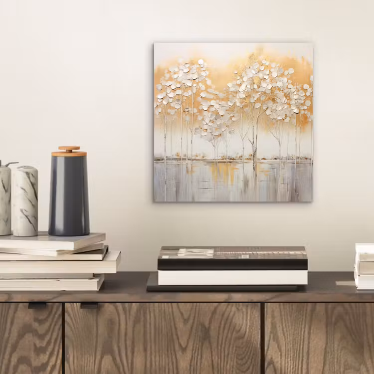 Bomen - Kunst - Acryl - Natuur aluminium wit klein -sfeer1