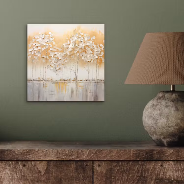 Bomen - Kunst - Acryl - Natuur aluminium wit klein -sfeer2