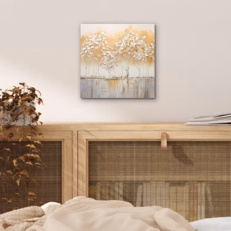 Bomen - Kunst - Acryl - Natuur aluminium wit klein -sfeer3