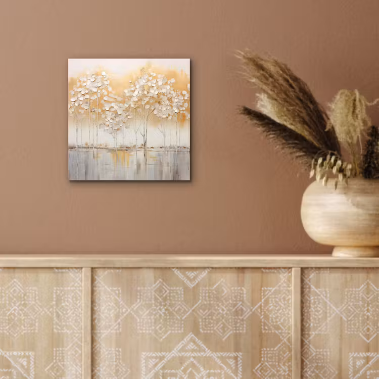 Bomen - Kunst - Acryl - Natuur aluminium wit klein -sfeer4