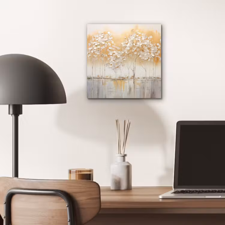 Bomen - Kunst - Acryl - Natuur aluminium wit klein -sfeer5