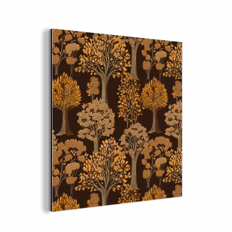 Bomen - Patroon - Bruin aluminium wit klein 46 -3d