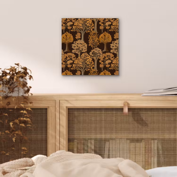 Bomen - Patroon - Bruin aluminium wit klein 46 -sfeer3