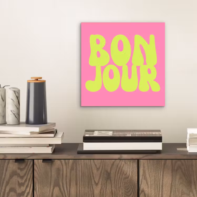 Bonjour - Roze - Fel groen aluminium wit klein -sfeer1