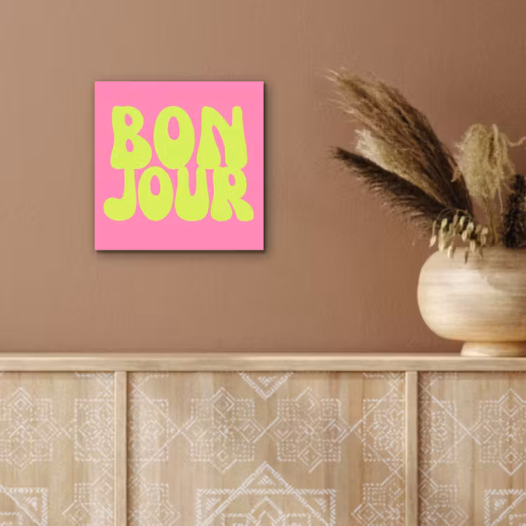 Bonjour - Roze - Fel groen aluminium wit klein -sfeer4