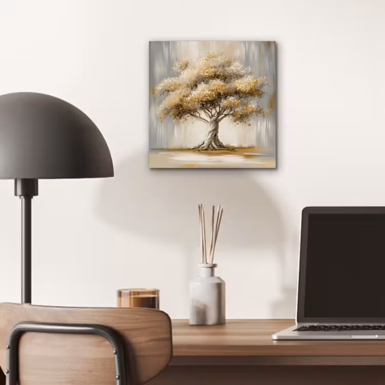 Boom - Bladeren - Abstract - Wit aluminium wit klein -sfeer5
