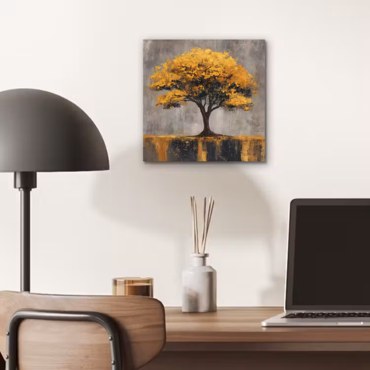 Boom - Bladeren - Goud - Abstract aluminium wit klein -sfeer5