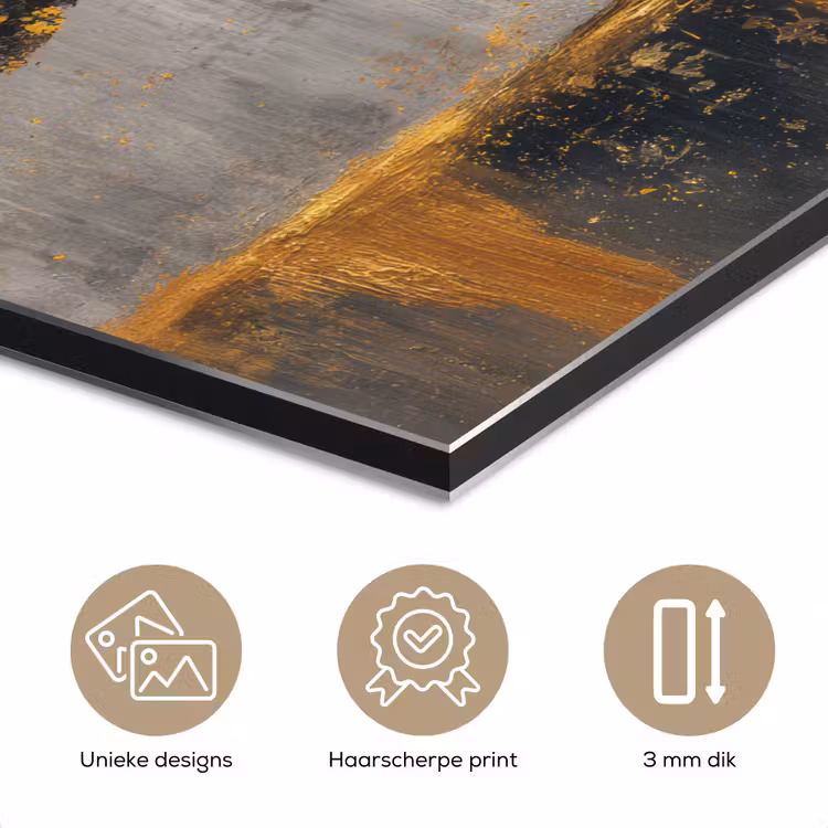 Boom - Bladeren - Goud - Abstract aluminium wit klein -closeup_NL