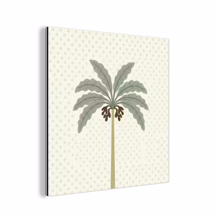 Boom - Bladeren - Groen - Decoratief - Beige aluminium wit klein -3d