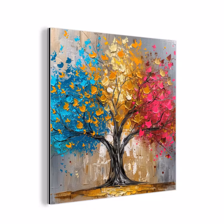 Boom - Kleurrijk - Grijs - Modern aluminium wit klein -3d
