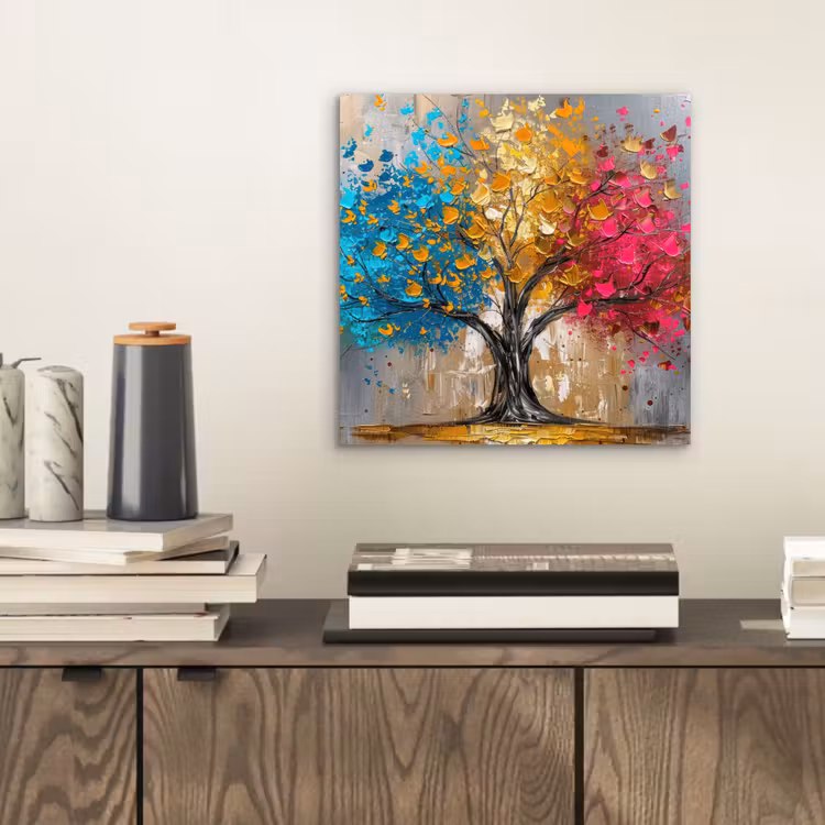 Boom - Kleurrijk - Grijs - Modern aluminium wit klein -sfeer1