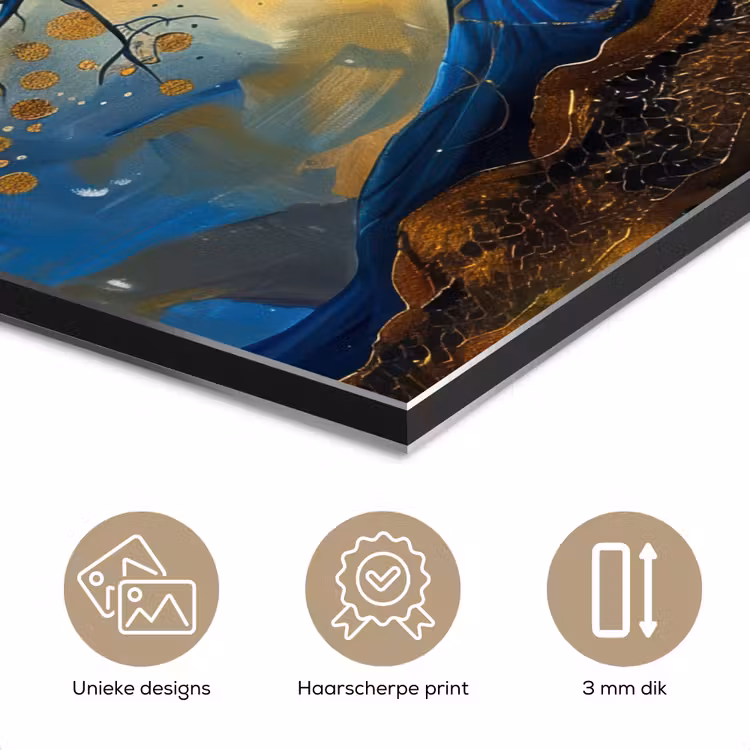 Boom - Levensboom - Blauw - Goud aluminium wit klein -closeup_NL