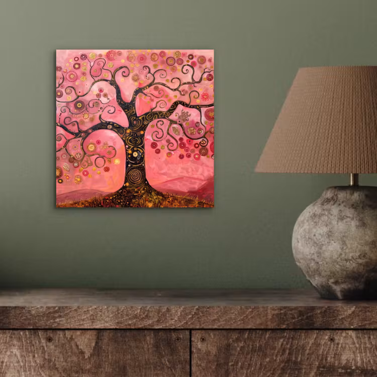 Boom - Levensboom - Roze - Goud aluminium wit klein -sfeer2