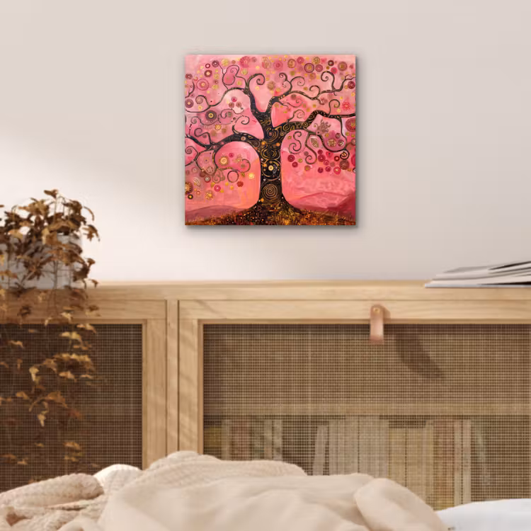 Boom - Levensboom - Roze - Goud aluminium wit klein -sfeer3