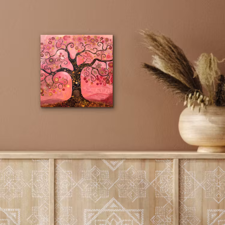 Boom - Levensboom - Roze - Goud aluminium wit klein -sfeer4