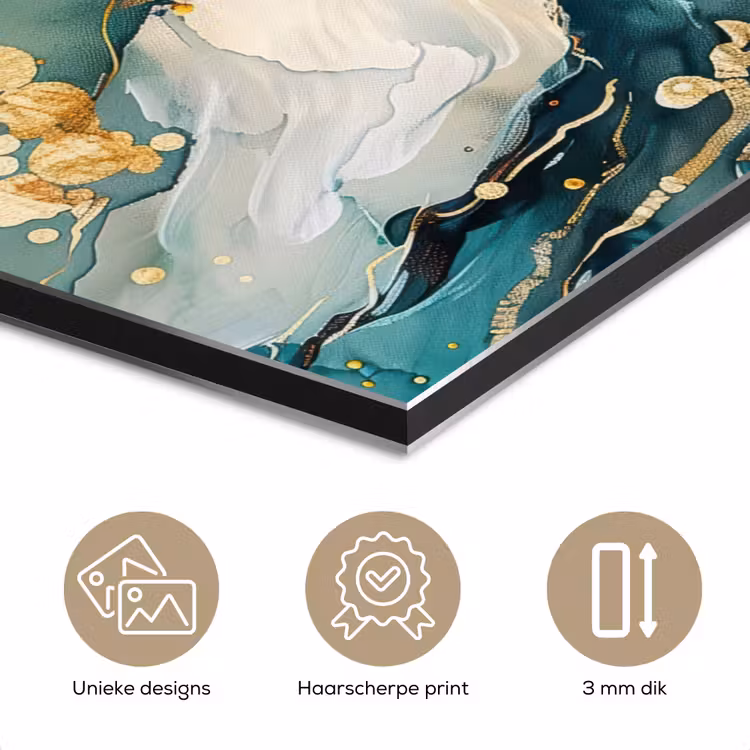 Boom - Modern - Verflook - Turquoise - Goud aluminium wit klein -closeup_NL