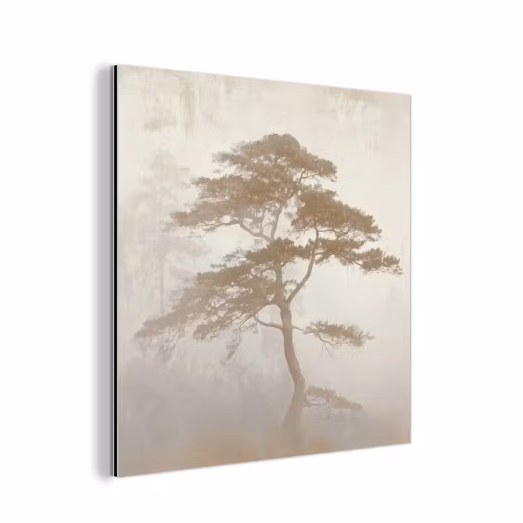 Boom - Oosterse stijl - Landschap aluminium wit klein -3d