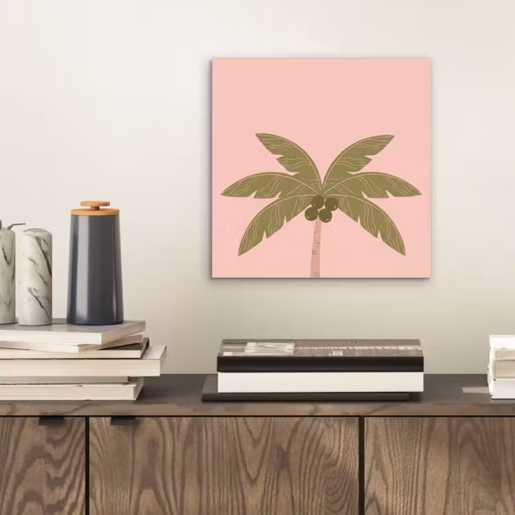 Boom - Palm - Natuur - Illustratie - Roze aluminium wit klein -sfeer1