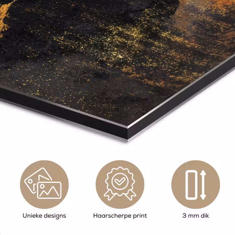 Boom - Schilderij - Goud - Abstract aluminium wit klein -closeup_NL