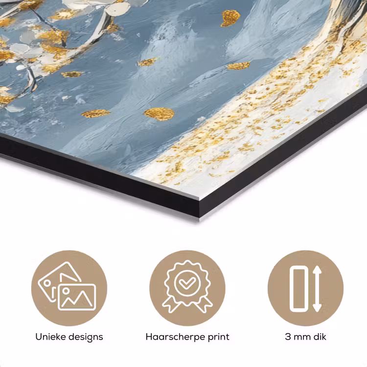 Boom - Winter - Levensboom - Modern - Goud aluminium wit klein -closeup_NL