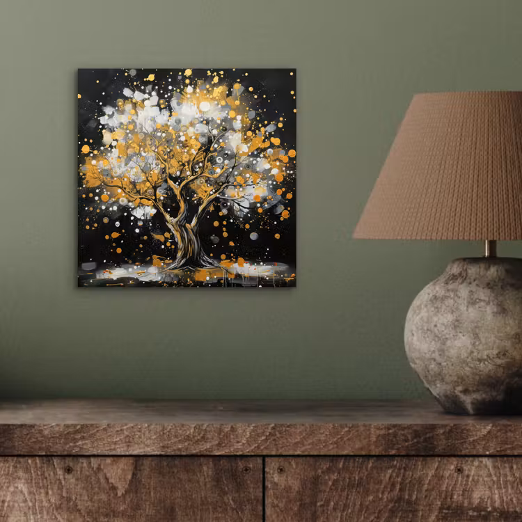 Boom - Zwart - Goud - Wit - Modern aluminium wit klein -sfeer2