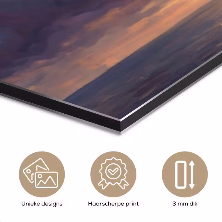 Boot - Zonsondergang - Zee - Natuur - Goud aluminium wit klein -closeup_NL