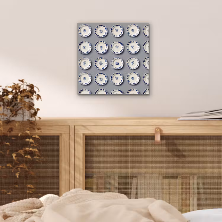 Borden - Bloemen - Blauw - Wit aluminium wit klein 46 -sfeer3