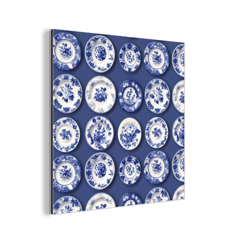 Borden - Floraal - Blauw aluminium wit klein 46 -3d