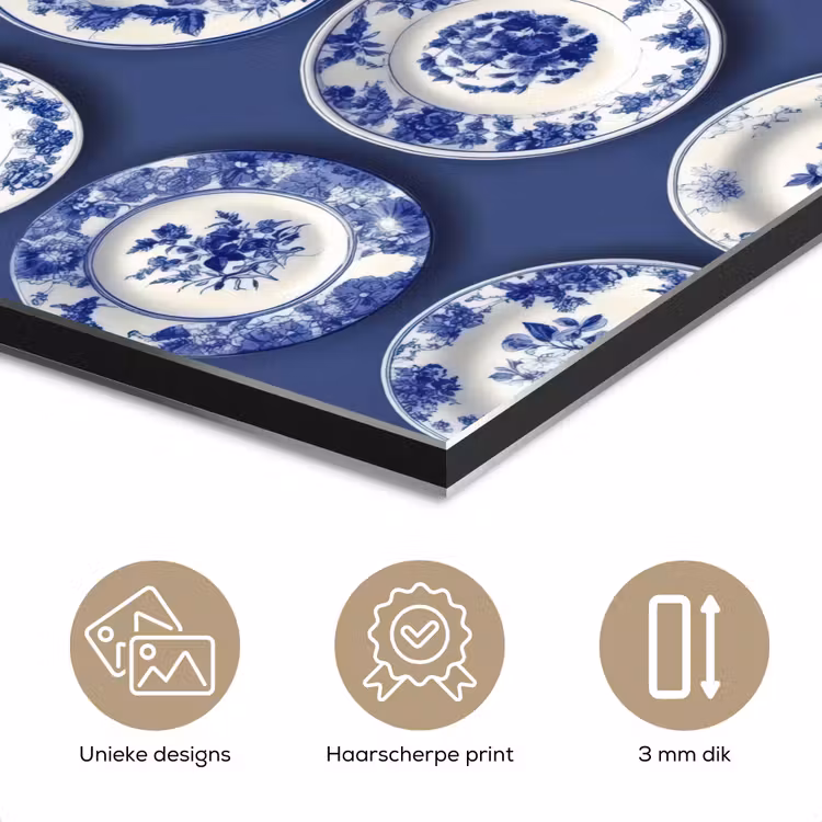 Borden - Floraal - Blauw aluminium wit klein 46 -closeup_NL