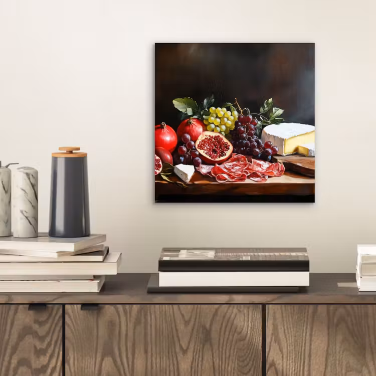 Borrelplank - Stilleven - Vintage aluminium wit klein -sfeer1