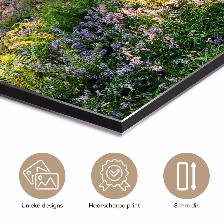 Bos - Bloemen - Lavendel - Zon - Paars - Natuur aluminium wit klein -closeup_NL