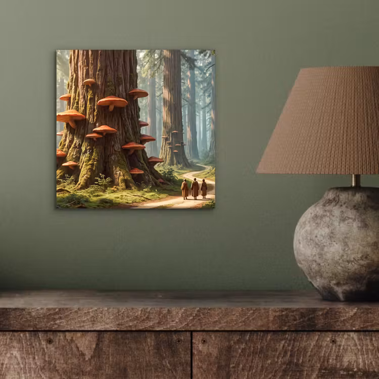 Aluminium schilderij - Bos - Bomen - Natuur - Bos - Bomen - Natuur aluminium wit klein