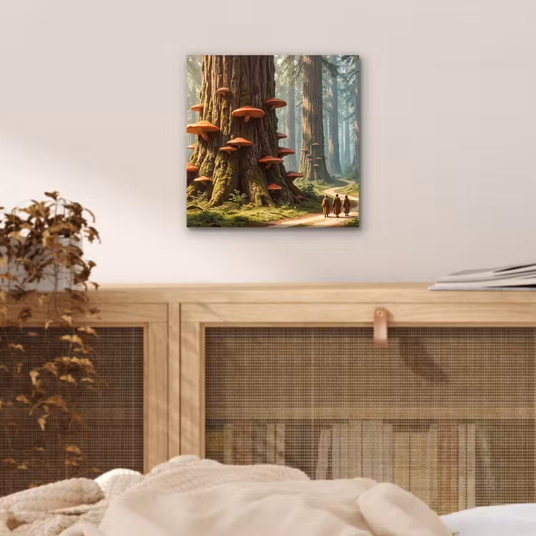 Aluminium schilderij - Bos - Bomen - Natuur - Bos - Bomen - Natuur aluminium wit klein