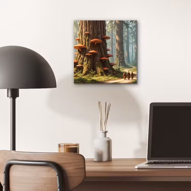 Aluminium schilderij - Bos - Bomen - Natuur - Bos - Bomen - Natuur aluminium wit klein