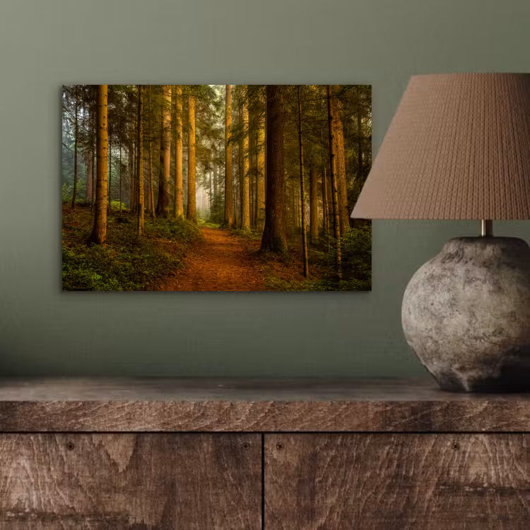 Bos - Natuur - Bomen - Landschap - Bladeren aluminium wit klein -sfeer2