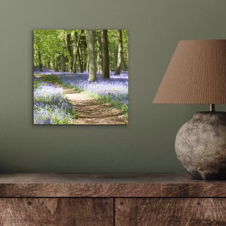 Bos - Pad - Bloemen - Paars - Groen - Natuur aluminium wit klein -sfeer2