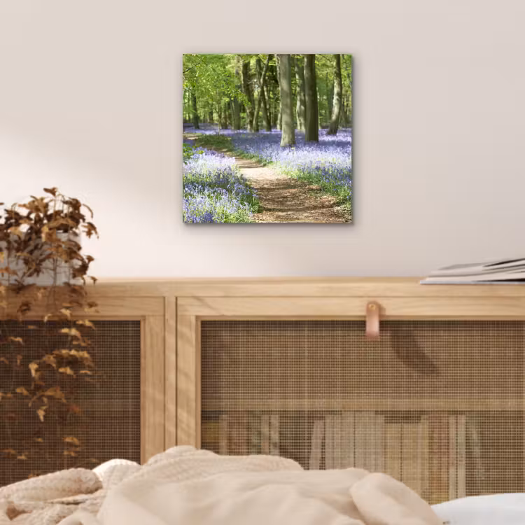 Bos - Pad - Bloemen - Paars - Groen - Natuur aluminium wit klein -sfeer3