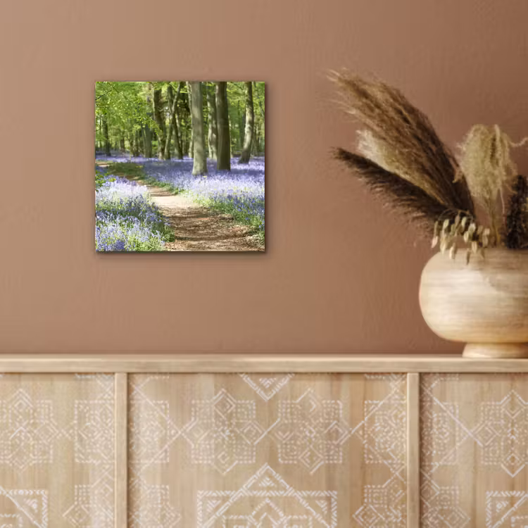 Bos - Pad - Bloemen - Paars - Groen - Natuur aluminium wit klein -sfeer4