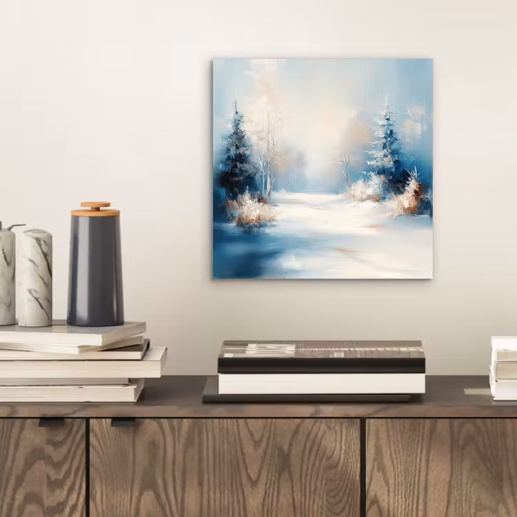 Bos - Winter - Natuur - Abstract - Sneeuw aluminium wit klein -sfeer1