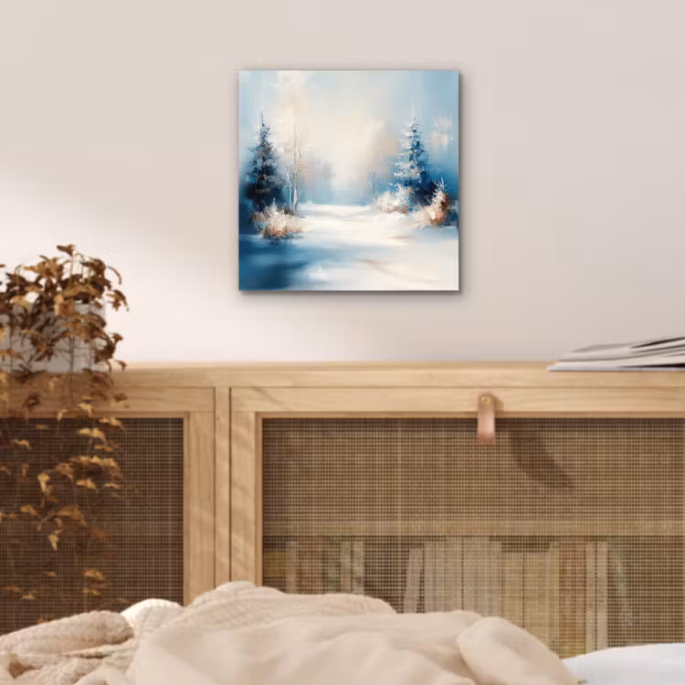 Bos - Winter - Natuur - Abstract - Sneeuw aluminium wit klein -sfeer3