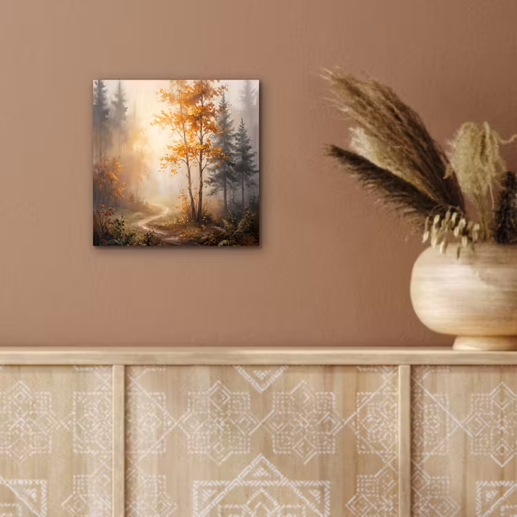 Bospad - Herfstbladeren - Natuur - Schilderachtig - Oranje aluminium wit klein -sfeer4