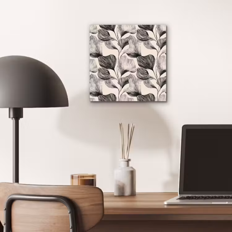 Botanisch - Bladeren - Zwart aluminium wit klein 46 -sfeer5