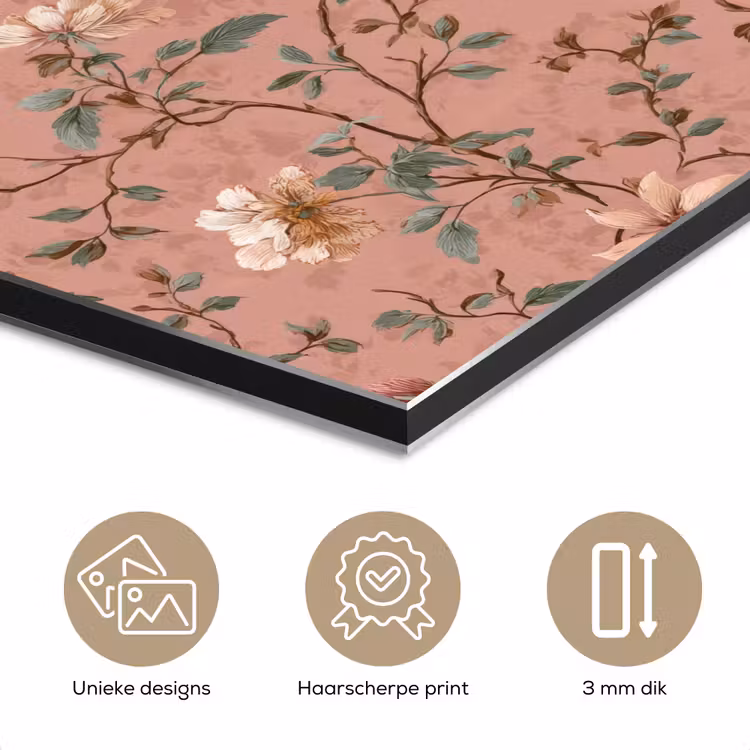 Botanisch - Bloemen - Roze aluminium wit klein 46 -closeup_NL