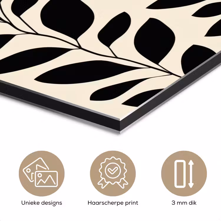 Botanisch - Dessin - Zwart - Beige aluminium wit klein 46 -closeup_NL