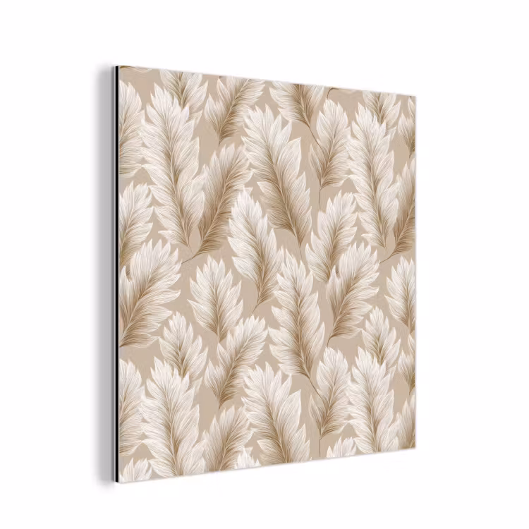 Botanisch - Patroon - Beige aluminium wit klein 46 -3d