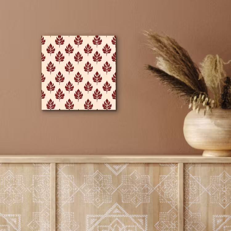 Botanisch - Patroon - Bordeaux aluminium wit klein 46 -sfeer4